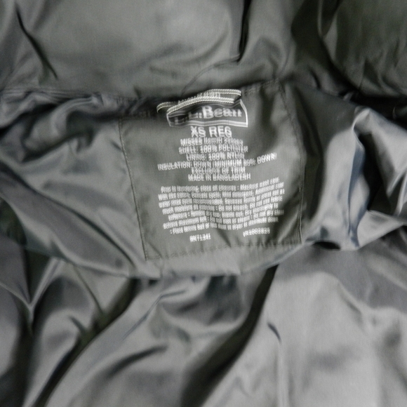 LL Bean Jacket Womens XS Black Down Trench Pertex Classic Downtek Waterproof - Picture 13 of 16